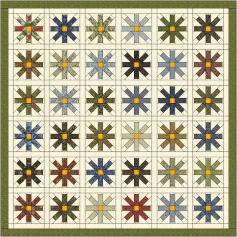 Strip flowers quilt- 6x6.BMP
